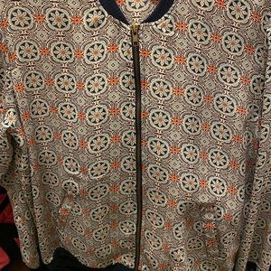 Sheer lightweight bomber style zip jacket